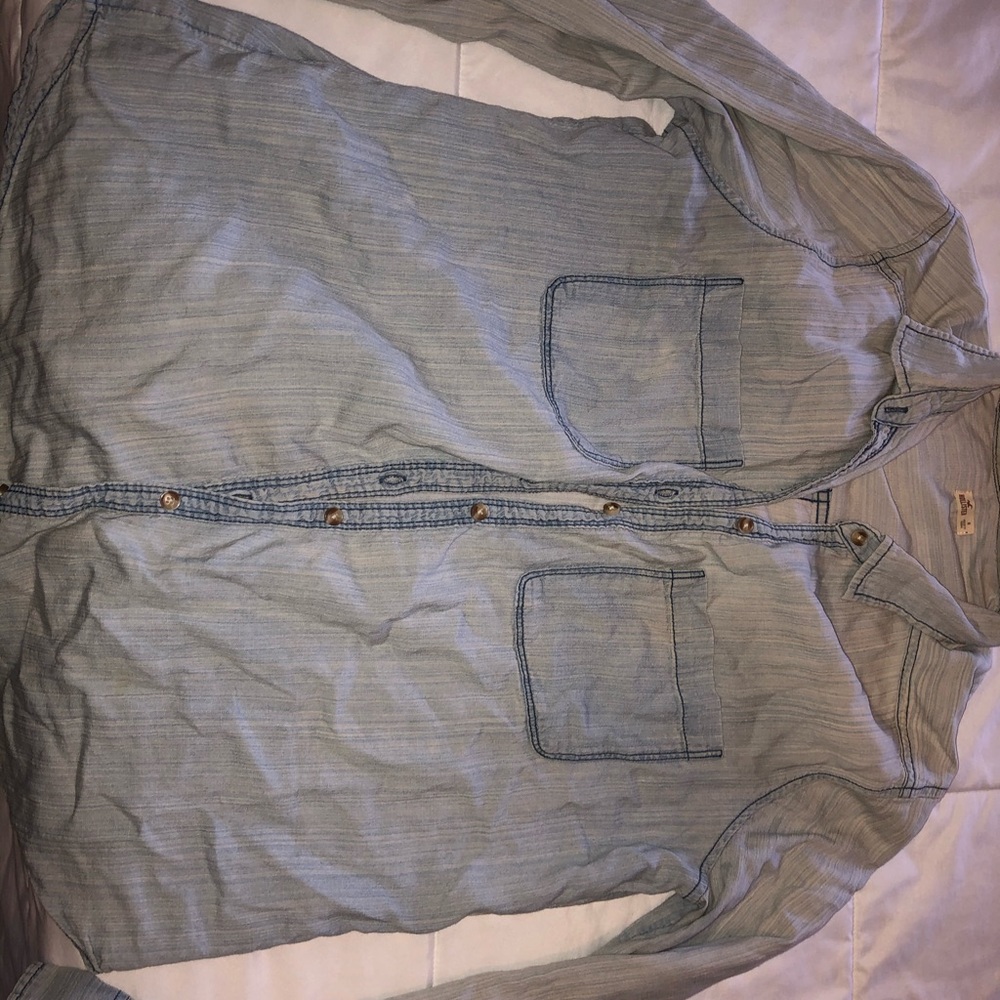 Jean button up top